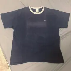 00s NIKE リンガーTシャツ フェード ネイビー グレー Lサイズ