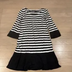 ボーダー柄 七分袖 チュニック ワンピース