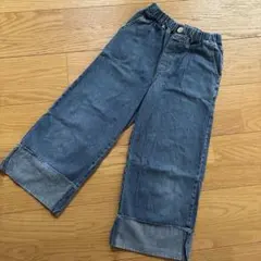 デニムパンツ ロールアップ裾フリンジ120 女の子のサムネイル