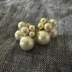 creema購入 コットンパールピアス 卒園式 入学式