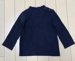 【UNIQLO】ユニクロ　リブハイネックT  ベビー　80 黒