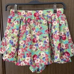 花柄フレアスカート ショートパンツ付き
