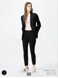 UNIQLO ウルトラストレッチクロップドパンツ XSブラック