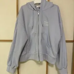 ピンクラテ　水色パーカー M 150サイズ