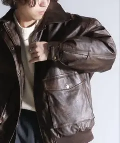 classicalelf JaVa コラボ フェイクレザー ブルゾン