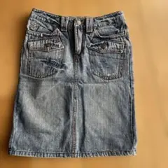 デニム　スカート　ダメージ加工