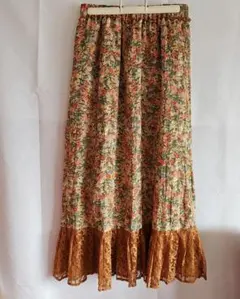 FREE'S MART フリーズマート フラワープリント プリーツスカート 茶色