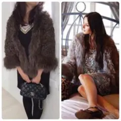 【美品】グレースコンチネンタル レディース ファーコート ムートンコート