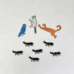 動物　アイロン接着ワッペン　セット