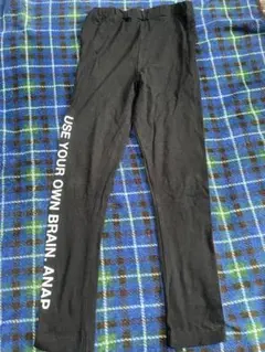 ANAP KIDS ブラックスパッツレギンス サイドプリント 130cm