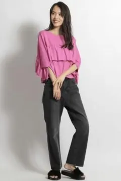 ニコアンド  フロント フリル プルオーバー