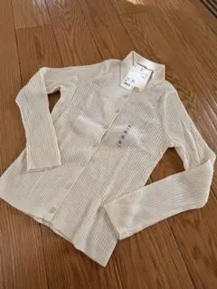 ユニクロ　新品　ニット　カーディガン　XL 白　毛100%