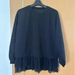 新品未使用 スクロールブラック 長袖 トップス Mサイズ