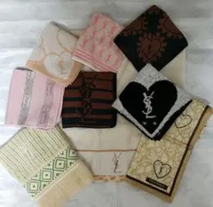 新品:中古　イヴサンローラン　タオルハンカチ6枚とスポーツタオル　他セット