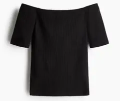 完売！新品タグ付き！H&M◆オフショルダー　リブトップス　オフショル　着痩せ効果