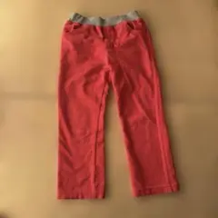 赤いストレートパンツ（グレーリブ）