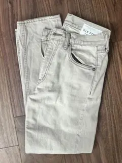 【新品未使用】GLR DENIM ライトベージュ デニムパンツ 36のサムネイル