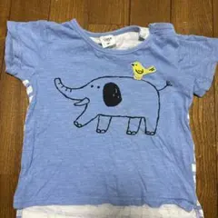 SIMPLE FREE 象と小鳥のTシャツ 95