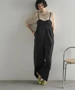 THE YOn コルセットデザインキャミサロペット ブラック