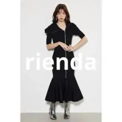 最終値下げ！rienda アシンメトリーカラーデザインzipニットワンピ