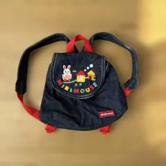 ミキハウス デニムリュック ウサギ刺繍
