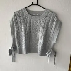 INGNI グレー ケーブルニットベスト