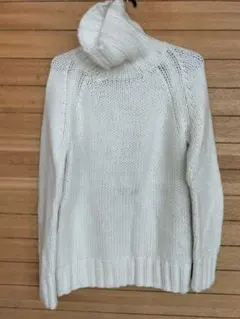 ホワイト タートルネックニット Lサイズ