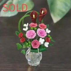 #582♪ミニチュア アレンジメント♪オールドローズ 花瓶