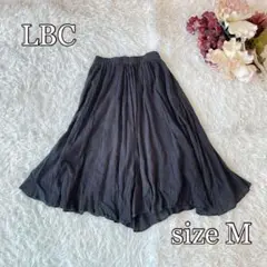 ⚫︎LBC コットンギャザーフレアスカート（M）ナチュラル素材　無地　シンプル