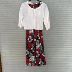 ご希望の方カーディガン付き LAURA ASHLEY 半袖ワンピース UK 10