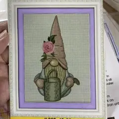 11CTクロスステッチキット水やり小人の刺繍キット40×50cm