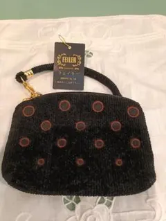 新品未使用タグ付きFEILER ドット柄サイドミニポーチ黒