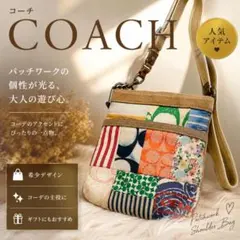 COACH コーチ ワンショルダーバッグ パッチワーク 異素材 マルチカラー