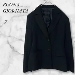 BUONA GIORNATA　テーラードジャケット　ステッチ　７　ブラック