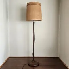 廃盤！美品！無印良品 LED麻シェードフロアライト 照明 オーク材