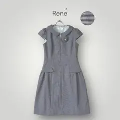 ［美品］Rene ギンガムチェック ワンピース コサージュ付 56000円のサムネイル