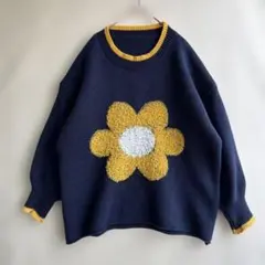 GORGE ゴージ　レディース　ニット　セーター　花柄　フラワー　古着のサムネイル