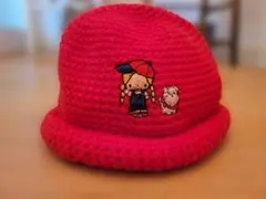 サンリオ赤色刺繍ニット帽