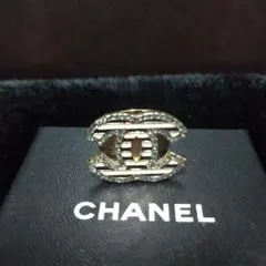 CHANEL　ヴィンテージ　ビジュー　ボーダー　coco リング　指輪　レア