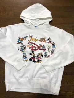 Disney キャラクター パーカー L ホワイト ディズニーランド公式　白