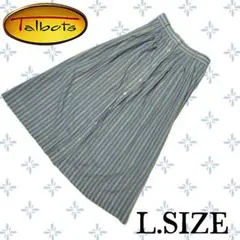 b79〚Talbots〛 ストライプ柄 ロングスカート Lサイズのサムネイル