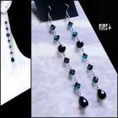 1053 スワロフスキー ロングピアス ビジュー アクセサリー イヤリング