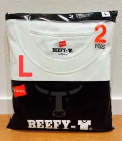 【Hanes】ヘインズ ビーフィー 白 Tシャツ 2枚 L ホワイト 綿100rのサムネイル