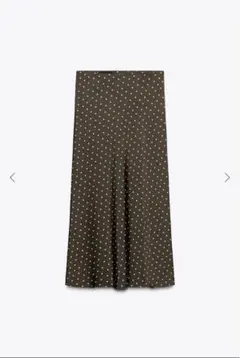 ZARA/ サテン ミディスカート ドット