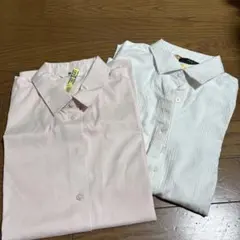 UNIQLO レディース 長袖シャツ 2枚セット ピンク ホワイトのサムネイル
