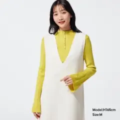 GU ランダムリブハイネックセーター長袖