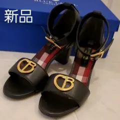 2020新作　完売　ブルーレーベル　黒　サンダル　Sサイズ