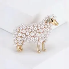 ブローチ 冠婚葬祭 パール 羊 コサージュ フォーマル 卒業式 入学式