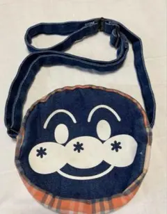 アンパンマン　ポシェット　顔　デニム　ショルダーバッグ
