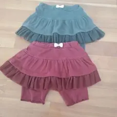 フリル付きスカートレギンス 2色セット 100cm